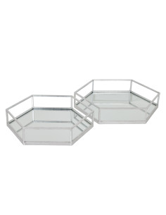Hill Interiors Silver Hexagon Set Of Two Trays 22488 - Authentic Hill Interiors furniture directly from FastDaddy UK. Exclusive