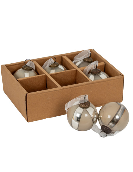 Hill Interiors Silver Ombre Set Of 6 Baubles 24226 - Authentic Hill Interiors furniture directly from FastDaddy UK. Exclusive c