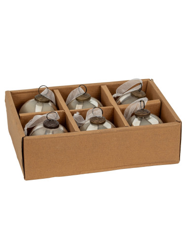 Affordable industrial style furniture Hill Interiors Silver Ombre Set Of 6 Baubles 24226 for modern home decor, free shipping o