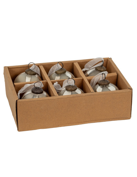 Affordable industrial style furniture Hill Interiors Silver Ombre Set Of 6 Baubles 24226 for modern home decor, free shipping o