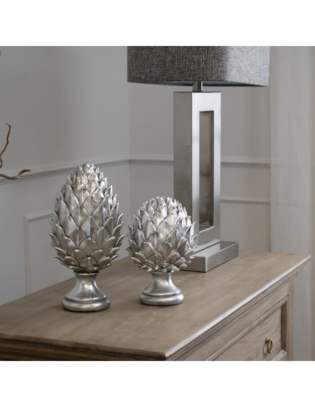 Affordable industrial style furniture Hill Interiors Silver Pinecone Finial 21732 for modern home decor, free shipping options