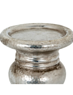 Hill Interiors Silver Punch Faced Ceramic Large Candle Holder 21706 - Authentic Hill Interiors furniture directly from FastDadd 2