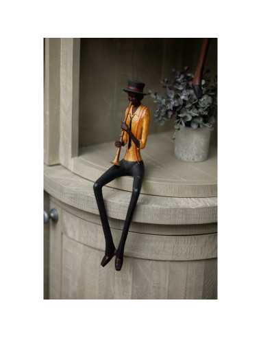 Affordable industrial style furniture Hill Interiors Sitting Jazz Band Trumpeter 0261 for modern home decor, free shipping opti