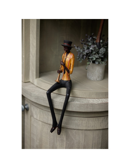 Affordable industrial style furniture Hill Interiors Sitting Jazz Band Trumpeter 0261 for modern home decor, free shipping opti