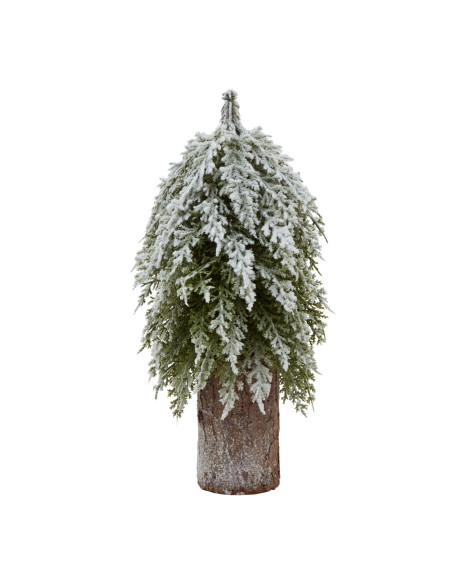 Hill Interiors Small Snowy Fir Tree On Tall Wood Log 23568 - Authentic Hill Interiors furniture directly from FastDaddy UK. Exc
