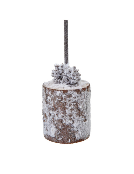 Affordable industrial style furniture Hill Interiors Small Snowy Tree In Wood Log 23581 for modern home decor, free shipping op