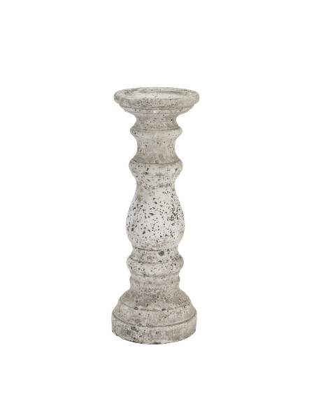 Hill Interiors Small Stone Ceramic Column Candle Holder 22256 - Authentic Hill Interiors furniture directly from FastDaddy UK.