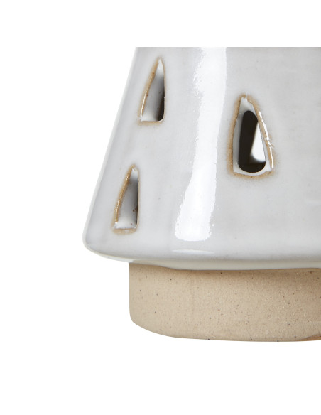 Affordable industrial style furniture Hill Interiors Small White Ceramic Cut-Out Tree With LED Lights 23231 for modern home dec