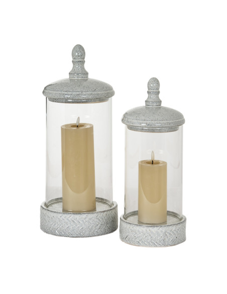 Full dimensions and specifications of Hill Interiors Sona Medium Hurricane Lantern With Lid 24478: Height 42.00cm, Width 17.00c