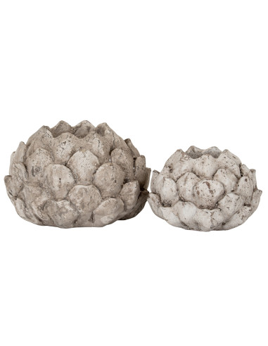 High-quality metal and wood construction of Hill Interiors SKU 20775 Stone Effect Acorn Tea Light Holder, detailed view for UK