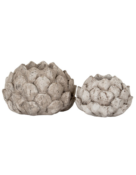 High-quality metal and wood construction of Hill Interiors SKU 20775 Stone Effect Acorn Tea Light Holder, detailed view for UK