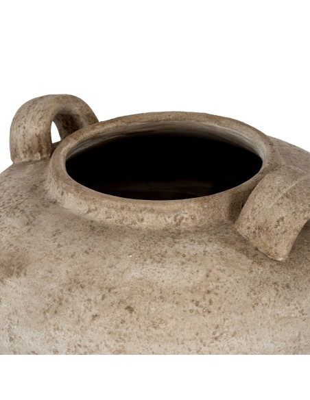 High-quality metal and wood construction of Hill Interiors SKU 24619 Terra Large Urn Vase With Handles, detailed view for UK cu