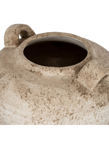 High-quality metal and wood construction of Hill Interiors SKU 24620 Terra Medium Urn Vase With Handles, detailed view for UK c