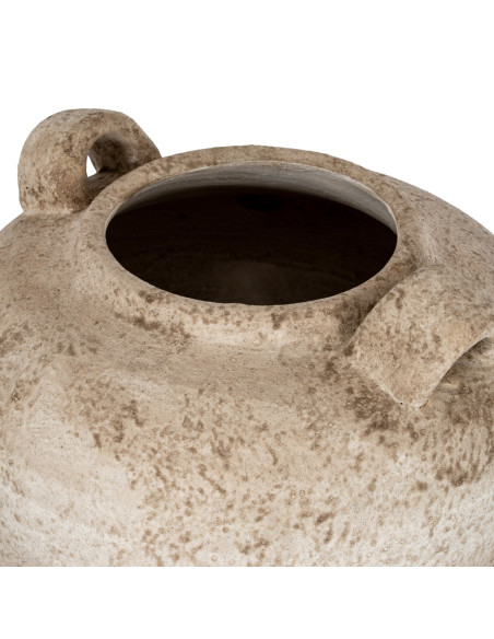 High-quality metal and wood construction of Hill Interiors SKU 24620 Terra Medium Urn Vase With Handles, detailed view for UK c