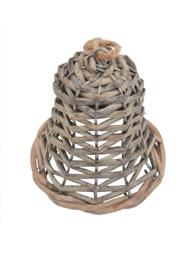 Affordable industrial style furniture Hill Interiors The Noel Collection Small Wicker Bell Decoration 23276 for modern home dec