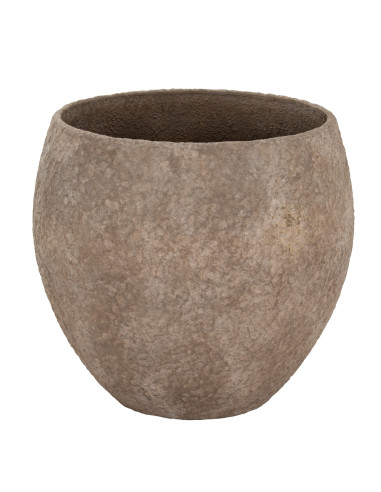 High-quality metal and wood construction of Hill Interiors SKU 24524 Umber Pot Belly Set Of 3 Planters, detailed view for UK cu