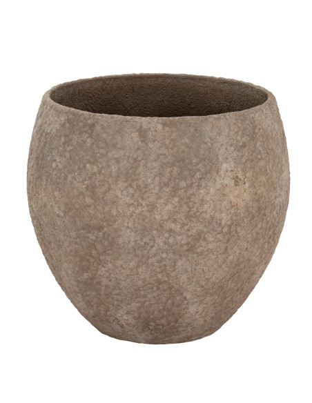 High-quality metal and wood construction of Hill Interiors SKU 24524 Umber Pot Belly Set Of 3 Planters, detailed view for UK cu