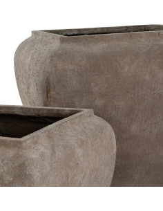 Hill Interiors Umber Square Drum Set Of 2 Planters 24527 - Authentic Hill Interiors furniture directly from FastDaddy UK. Exclu 2