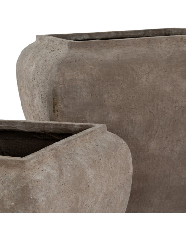 Buy Hill Interiors 24527 Umber Square Drum Set Of 2 Planters online in UK with fast delivery from FastDaddy UK, your furniture