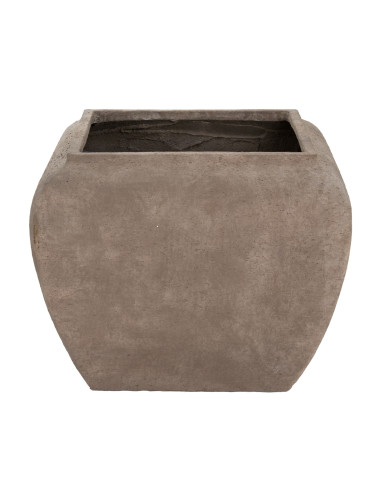 High-quality metal and wood construction of Hill Interiors SKU 24527 Umber Square Drum Set Of 2 Planters, detailed view for UK
