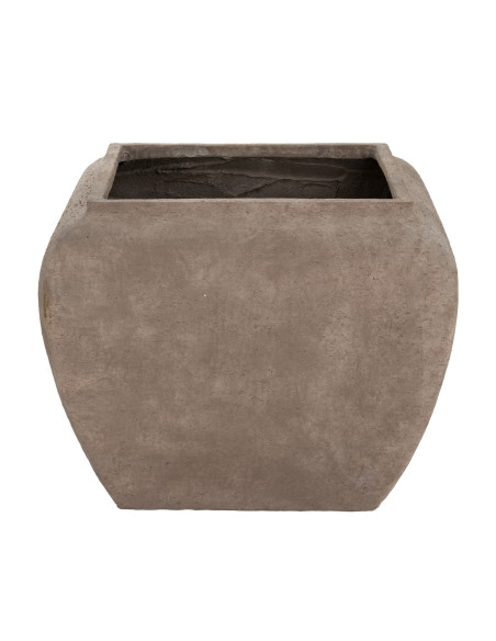 High-quality metal and wood construction of Hill Interiors SKU 24527 Umber Square Drum Set Of 2 Planters, detailed view for UK