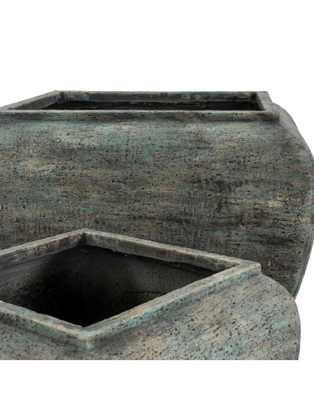 Buy Hill Interiors 24526 Verdan Square Drum Set Of 2 Planters online in UK with fast delivery from FastDaddy UK, your furniture