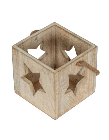 Affordable industrial style furniture Hill Interiors Washed Wood Large Star Tealight Candle Holder 21844 for modern home decor,