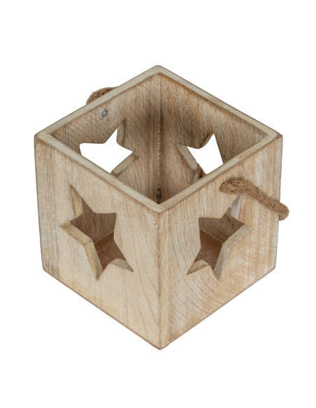 Affordable industrial style furniture Hill Interiors Washed Wood Large Star Tealight Candle Holder 21844 for modern home decor,