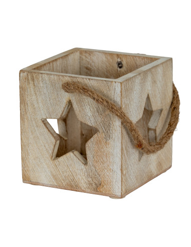 Hill Interiors Washed Wood Star Tealight Candle Holder 21843 - Authentic Hill Interiors furniture directly from FastDaddy UK. E