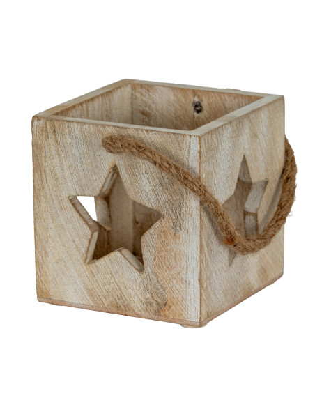 Hill Interiors Washed Wood Star Tealight Candle Holder 21843 - Authentic Hill Interiors furniture directly from FastDaddy UK. E
