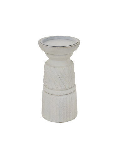 Affordable industrial style furniture Hill Interiors White Carved Candle Holder 24208 for modern home decor, free shipping opti