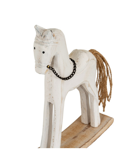 Affordable industrial style furniture Hill Interiors Whitewashed Rustic Rocking Horse 24113 for modern home decor, free shippin