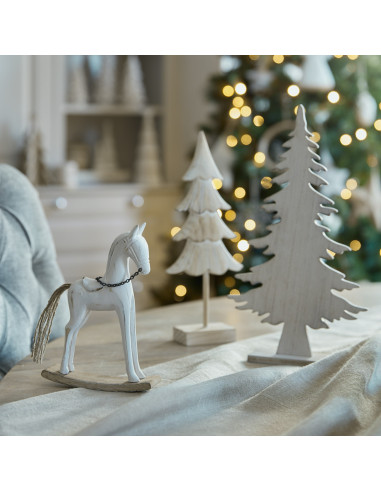 Full dimensions and specifications of Hill Interiors Whitewashed Rustic Rocking Horse 24113: Height 20.00cm, Width 14.00cm, per