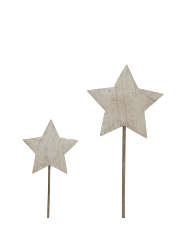 High-quality metal and wood construction of Hill Interiors SKU 24035 Whitewashed Rustic Star On Stand, detailed view for UK cus