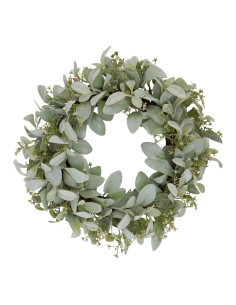 Hill Interiors Winter Wreath With Lambs Ear And Wax Flower 23583 - Authentic Hill Interiors furniture directly from FastDaddy U