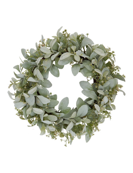 Hill Interiors Winter Wreath With Lambs Ear And Wax Flower 23583 - Authentic Hill Interiors furniture directly from FastDaddy U