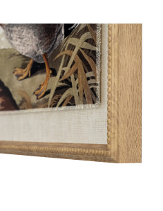 Hill Interiors Flora & Fauna Collection Duck On Linen In Beaded Frame 24199 - Authentic Hill Interiors furniture directly from 2