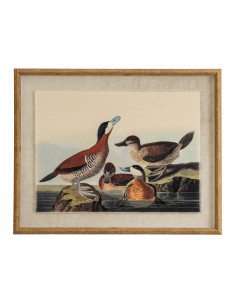Hill Interiors Flora & Fauna Collection Ducks On Linen In Beaded Frame 24192 - Authentic Hill Interiors furniture directly from