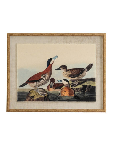 Hill Interiors Flora & Fauna Collection Ducks On Linen In Beaded Frame 24192 - Authentic Hill Interiors furniture directly from