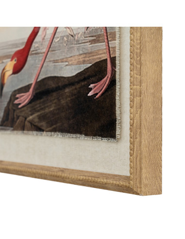 Buy Hill Interiors 24184 Flora & Fauna Collection Flamingo On Linen In Beaded Frame online in UK with fast delivery from FastDa