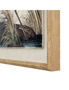 Hill Interiors Flora & Fauna Collection Heron On Linen In Beaded Frame 24185 - Authentic Hill Interiors furniture directly from 2