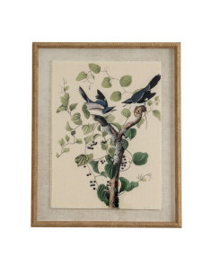 Hill Interiors Flora & Fauna Collection Shrikes On Linen In Beaded Frame 24195 - Authentic Hill Interiors furniture directly fr