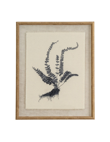 Hill Interiors Flora & Fauna Collection Spleenwort On Linen In Beaded Frame 24201 - Authentic Hill Interiors furniture directly