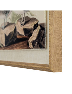 Hill Interiors Flora & Fauna Collection Teals On Linen In Beaded Frame 24198 - Authentic Hill Interiors furniture directly from 2