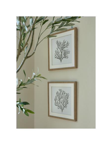 Full dimensions and specifications of Hill Interiors Reef Coral Art Mounted In Beaded Frame 23803: Height 40.00cm, Width 40.00c