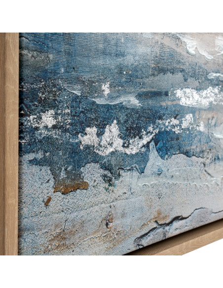 High-quality metal and wood construction of Hill Interiors SKU 24499 Stratos Hand Painted Canvas In Frame, detailed view for UK