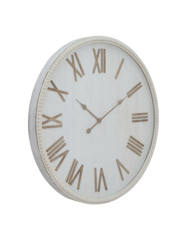 Hill Interiors Large Rustic White Clock With Beaded Frame 23655 - Authentic Hill Interiors furniture directly from FastDaddy UK
