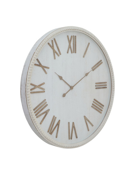 Hill Interiors Large Rustic White Clock With Beaded Frame 23655 - Authentic Hill Interiors furniture directly from FastDaddy UK