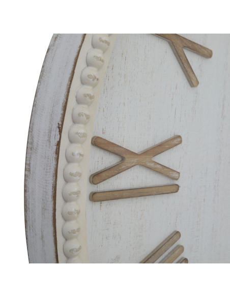 Affordable industrial style furniture Hill Interiors Large Rustic White Clock With Beaded Frame 23655 for modern home decor, fr