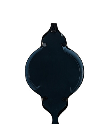 High-quality metal and wood construction of Hill Interiors SKU 24533 Black Quarterfoil Decorative Hanging Mirror, detailed view